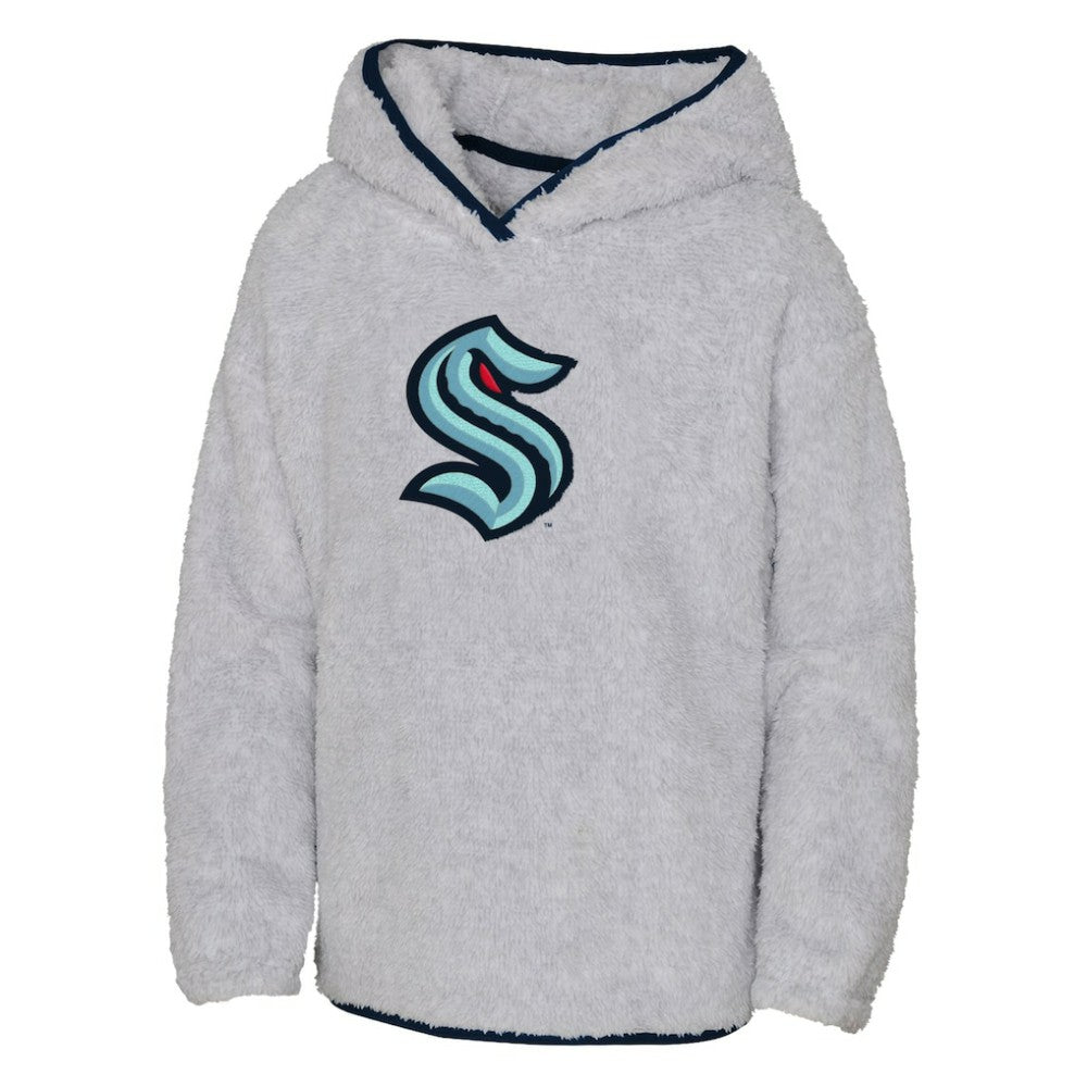 NHL Seattle Kraken Girls Youth Ultimate Teddy Fleece Pullover Hoodie - Heather Gray