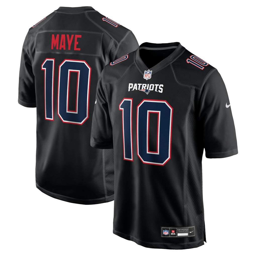 NFL Drake Maye New England Patriots Fashion Game Jersey - Carbon Black