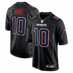 NFL Drake Maye New England Patriots Fashion Game Jersey - Carbon Black