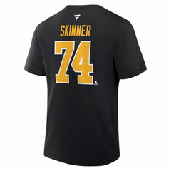 NHL Stuart Skinner Pittsburgh Penguins Fanatics Authentic Stack Name & Number T-Shirt - Black