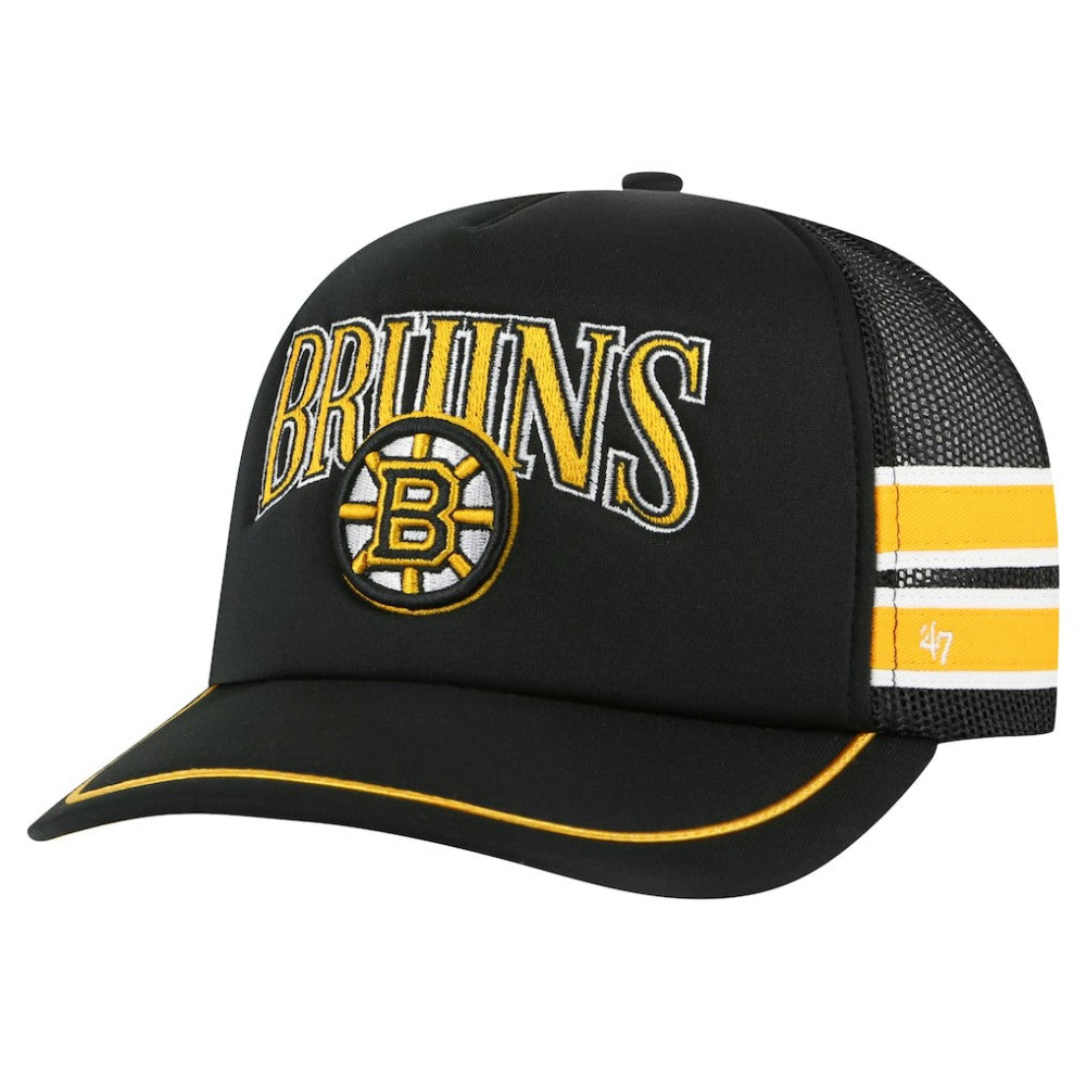 NHL Boston Bruins '47 Sideband Stripes Trucker Snapback Hat - Black