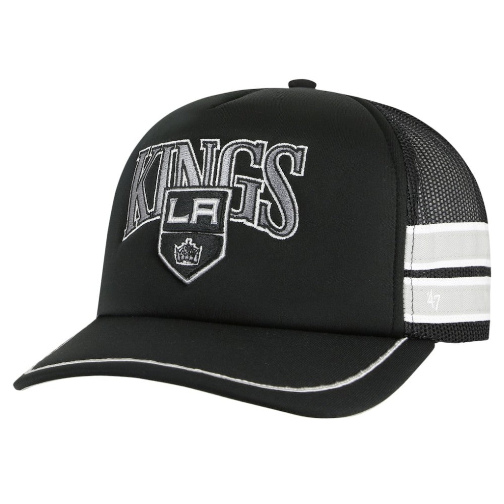 NHL Los Angeles Kings '47 Sideband Stripes Trucker Snapback Hat - Black