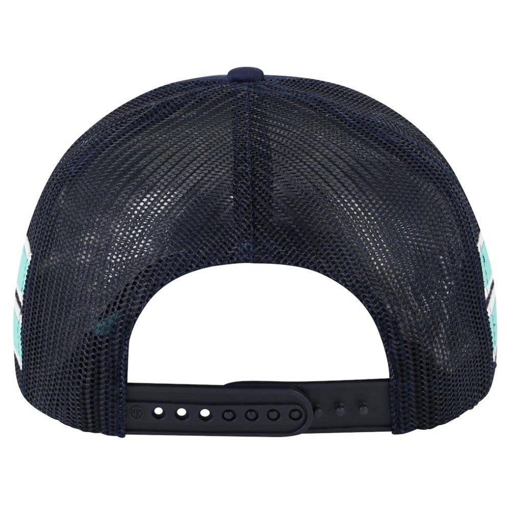 NHL Seattle Kraken '47 Sideband Stripes Trucker Snapback Hat - Deep Sea Blue