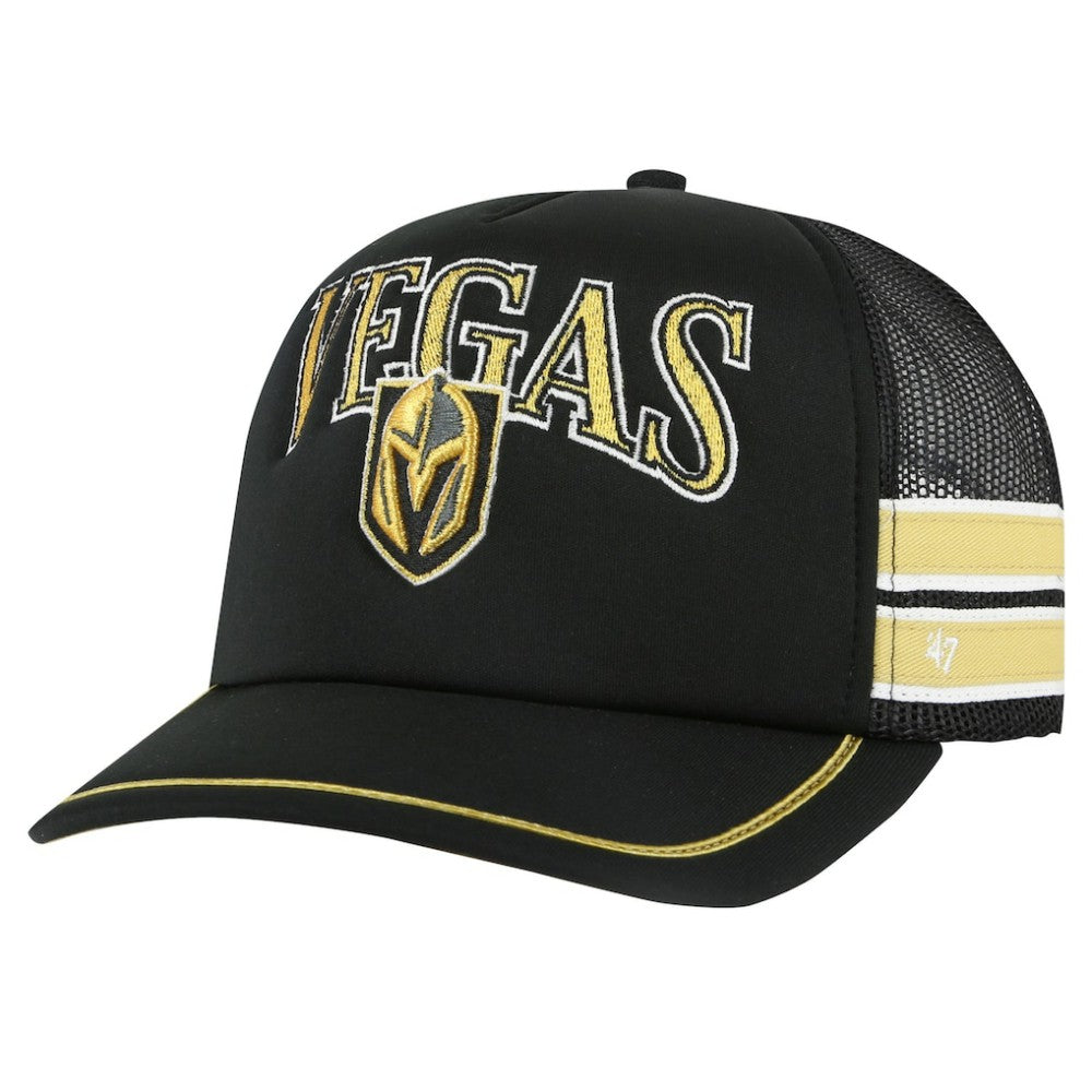 NHL Vegas Golden Knights '47 Sideband Stripes Trucker Snapback Hat - Black