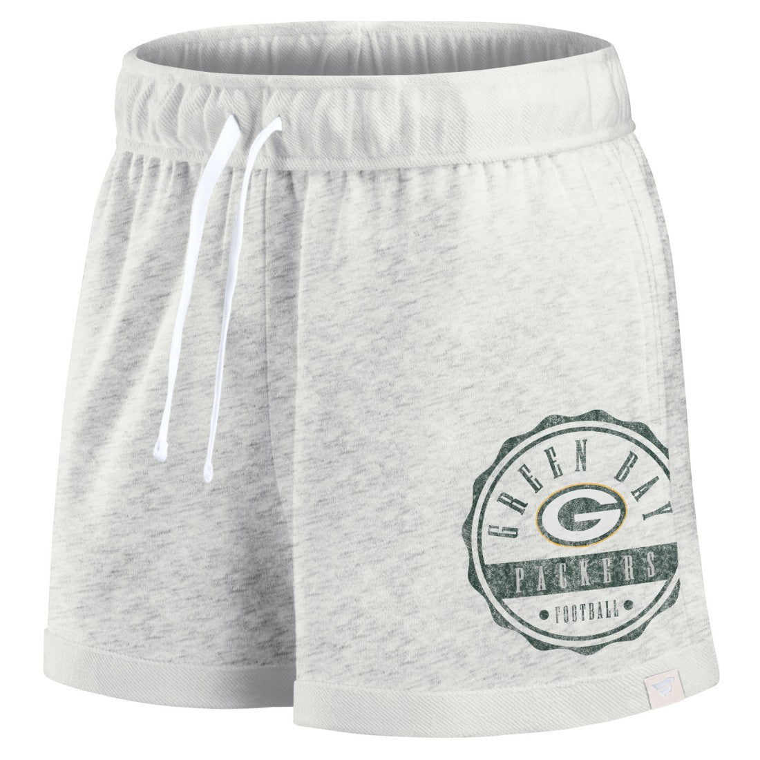 Green Bay Packers Women's Vintage Badge Shorts Oatmeal