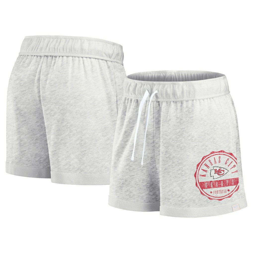 Kansas City Chiefs Women's Vintage Badge Shorts Oatmeal