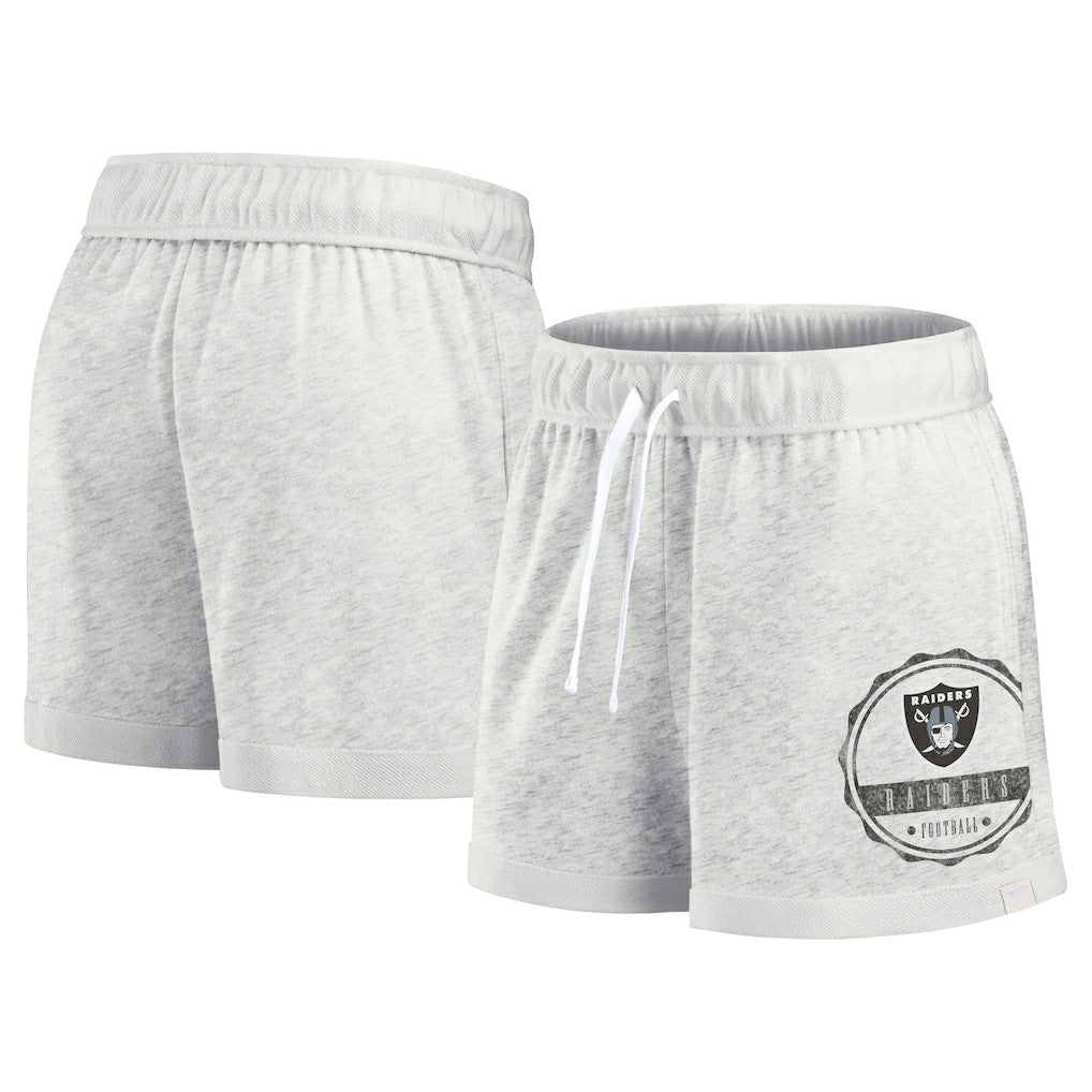 Las Vegas Raiders Women's Vintage Badge Shorts Oatmeal