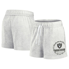 Las Vegas Raiders Women's Vintage Badge Shorts Oatmeal