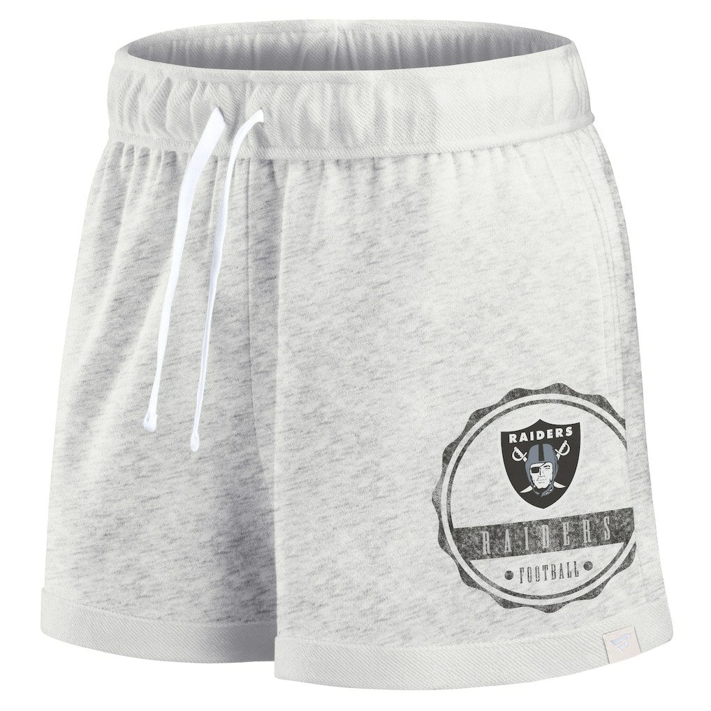 Las Vegas Raiders Women's Vintage Badge Shorts Oatmeal