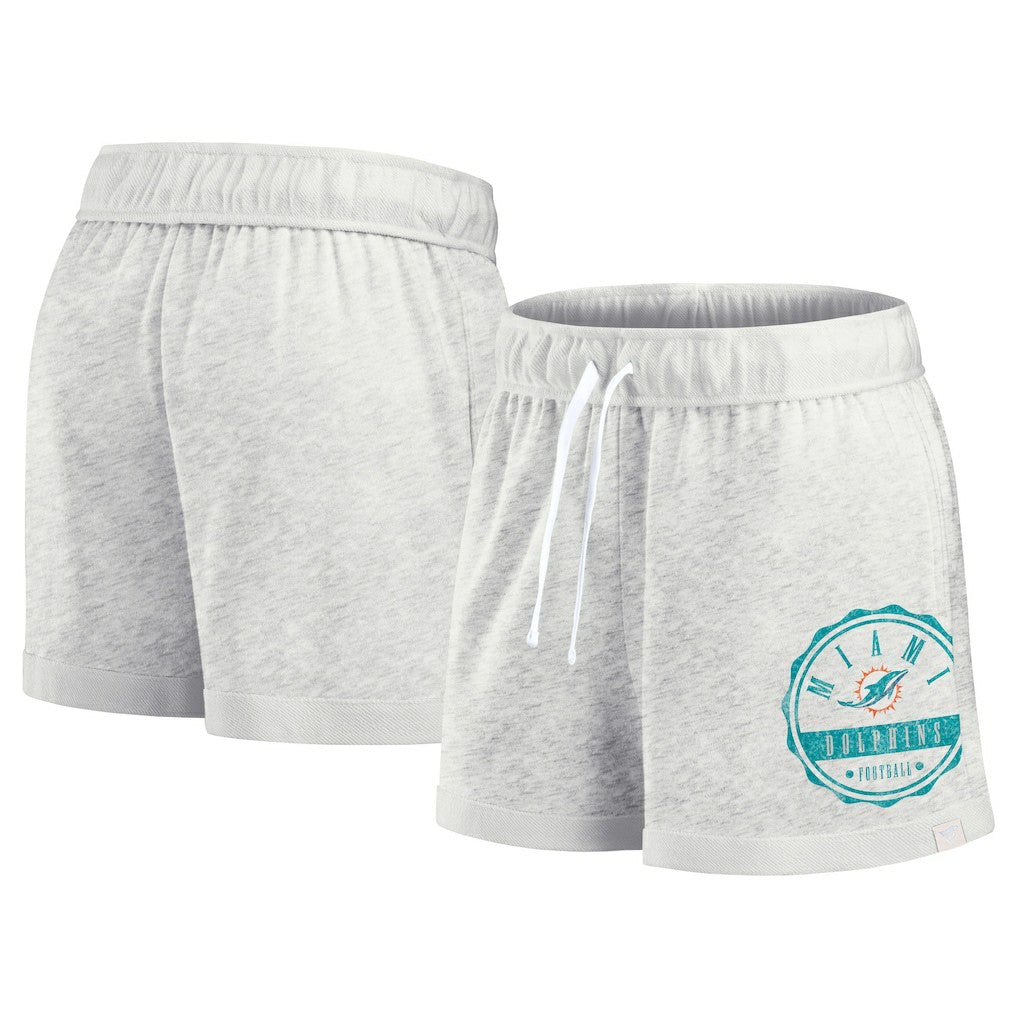 Miami Dolphins Women's Vintage Badge Shorts Oatmeal