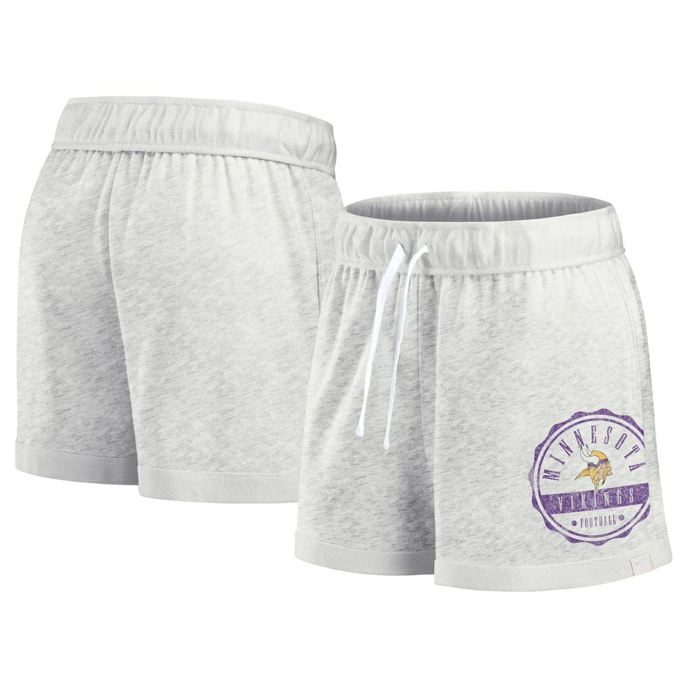Minnesota Vikings Women's Vintage Badge Shorts Oatmeal