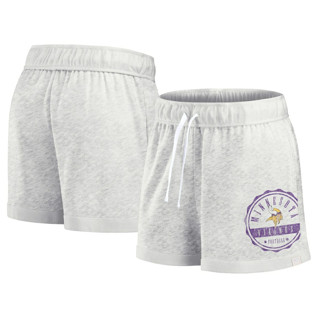 Minnesota Vikings Women's Vintage Badge Shorts Oatmeal