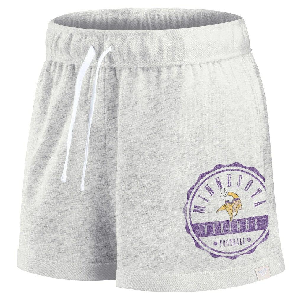 Minnesota Vikings Women's Vintage Badge Shorts Oatmeal