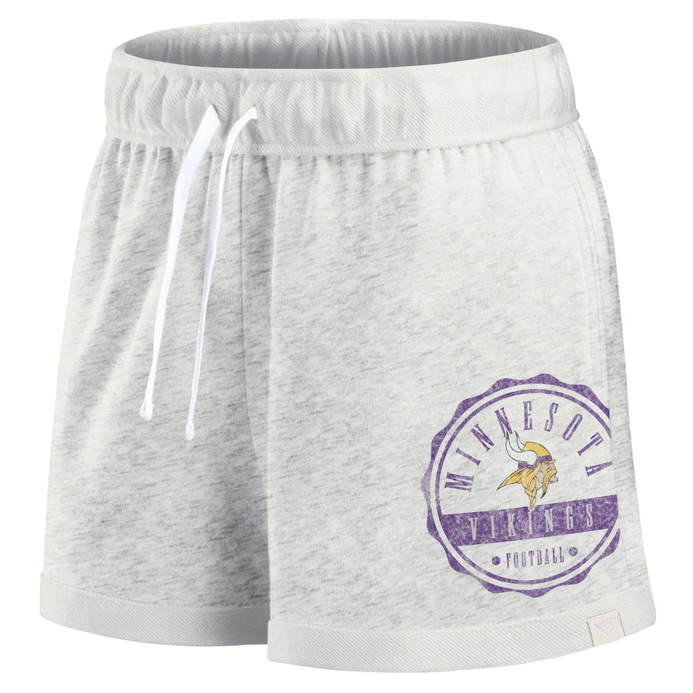 Minnesota Vikings Women's Vintage Badge Shorts Oatmeal