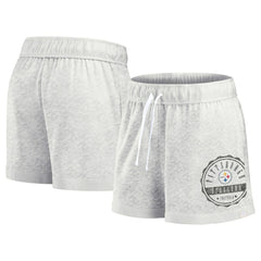 Pittsburgh Steelers Women's Vintage Badge Shorts Oatmeal