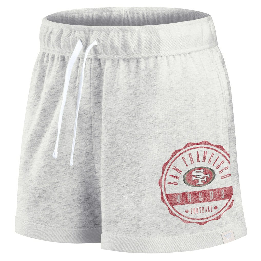 San Francisco 49ers Women's Vintage Badge Shorts Oatmeal