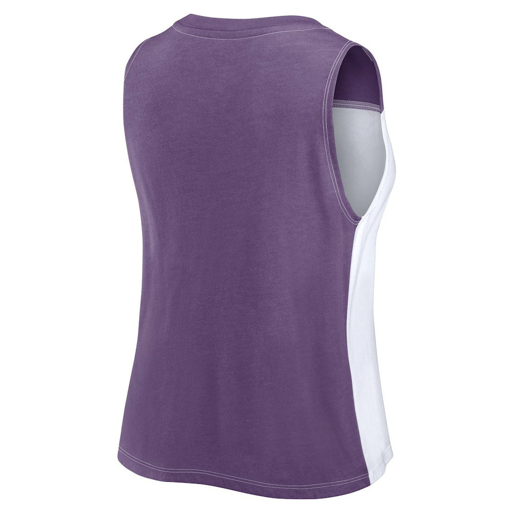 Baltimore Ravens FanaticsWomen's Script Color Block Tank Top Purple/White