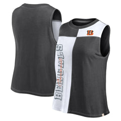 Cincinnati Bengals FanaticsWomen's Script Color Block Tank Top Black/White