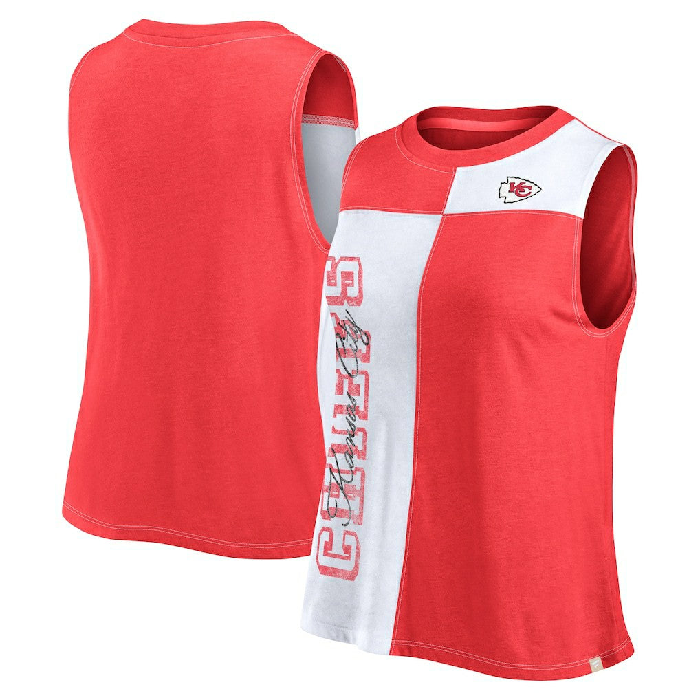 Kansas City Chiefs FanaticsWomen's Script Color Block Tank Top Red/White