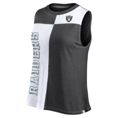 Las Vegas Raiders FanaticsWomen's Script Color Block Tank Top Black/White