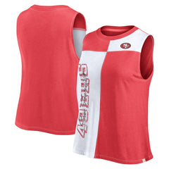 San Francisco 49ers Women's Script Color Block Tank Top Scarlet/White