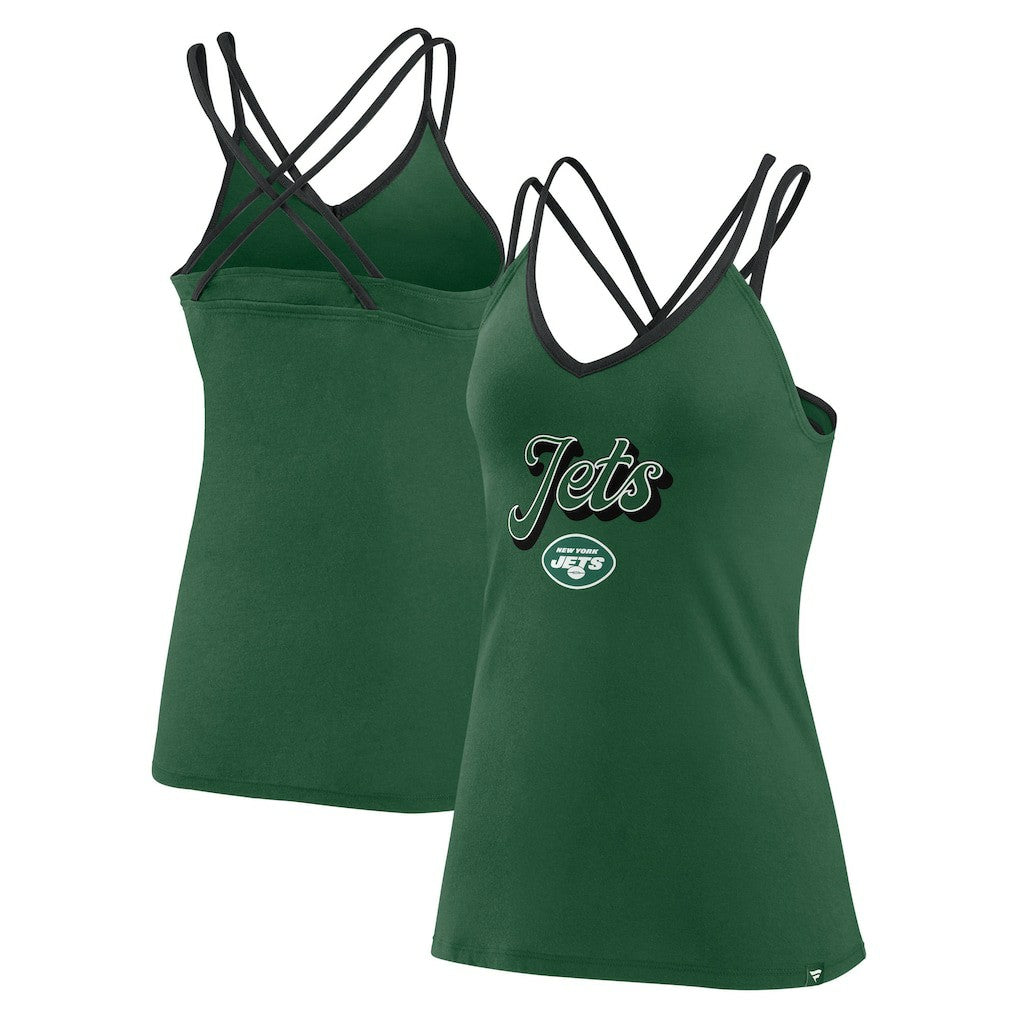 New York Jets Women's Go For It Strappy Crossback Tank Top Green