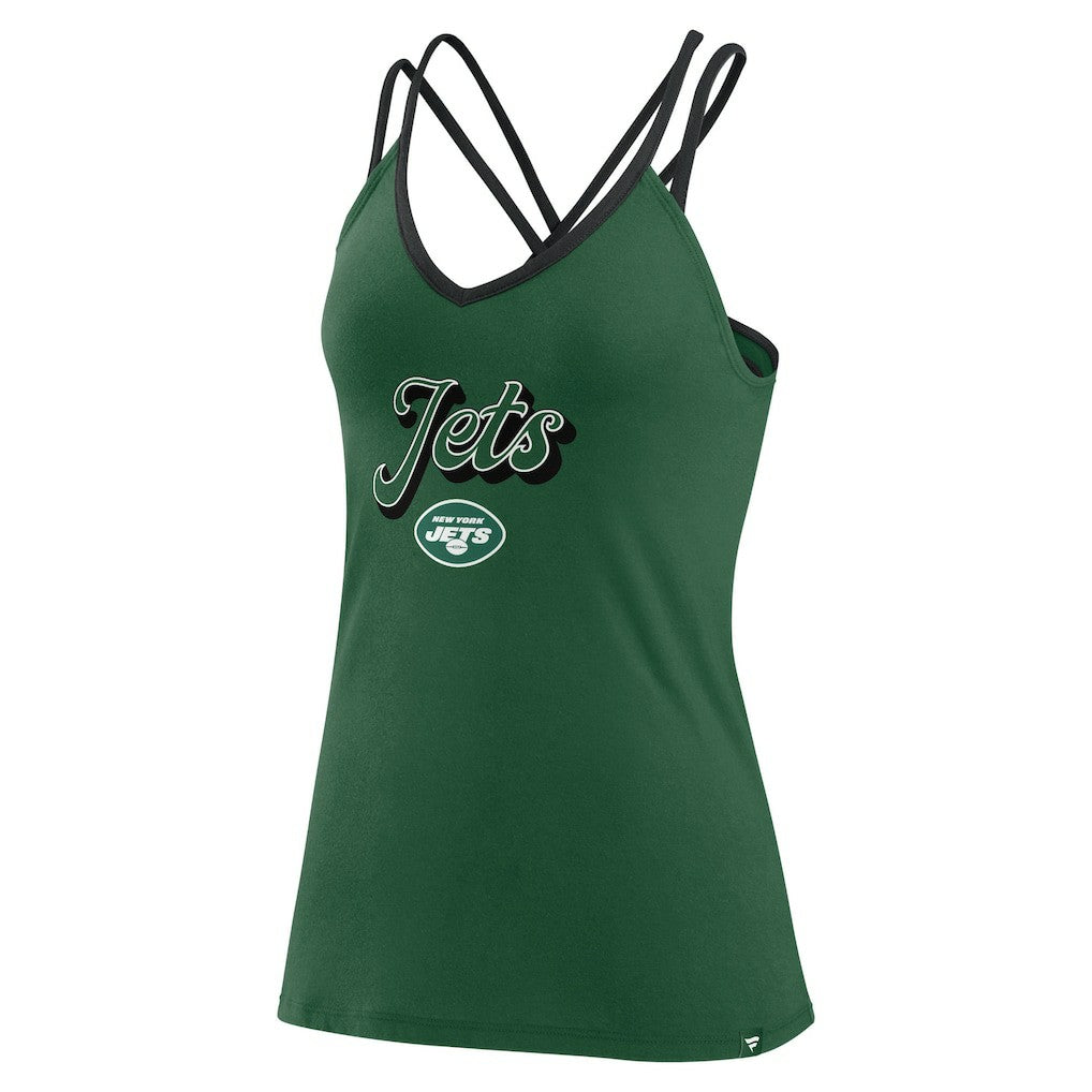 New York Jets Women's Go For It Strappy Crossback Tank Top Green