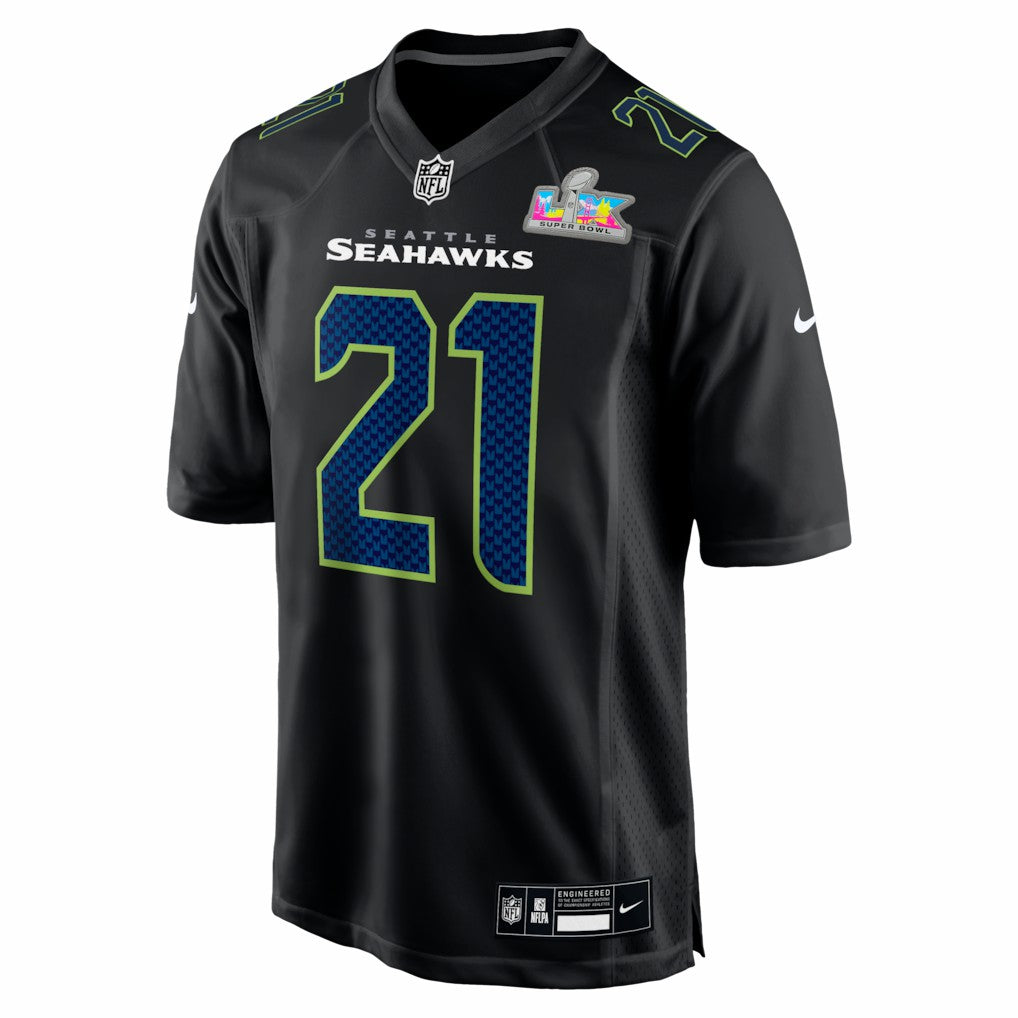 Devon Witherspoon Seattle Seahawks Super Bowl LX Patch Carbon Fashion Game Jersey Black