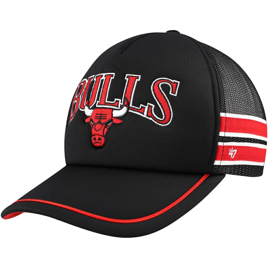 Chicago Bulls '47 Sidebrand Stripes Trucker Adjustable Hat Black