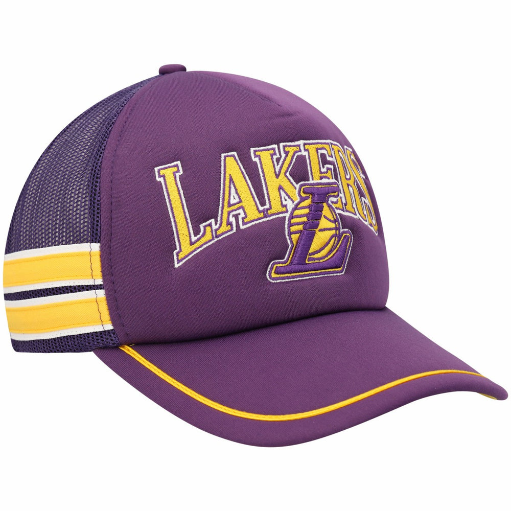 Los Angeles Lakers '47 Sidebrand Stripes Trucker Adjustable Hat Purple