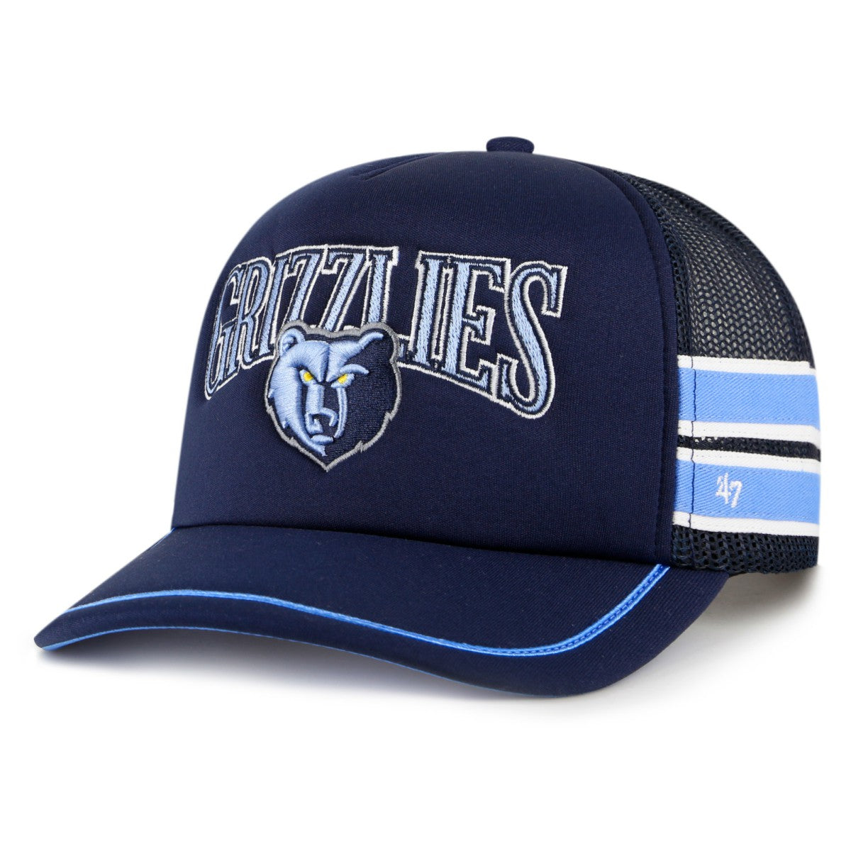 Memphis Grizzlies '47 Sidebrand Stripes Trucker Adjustable Hat Navy