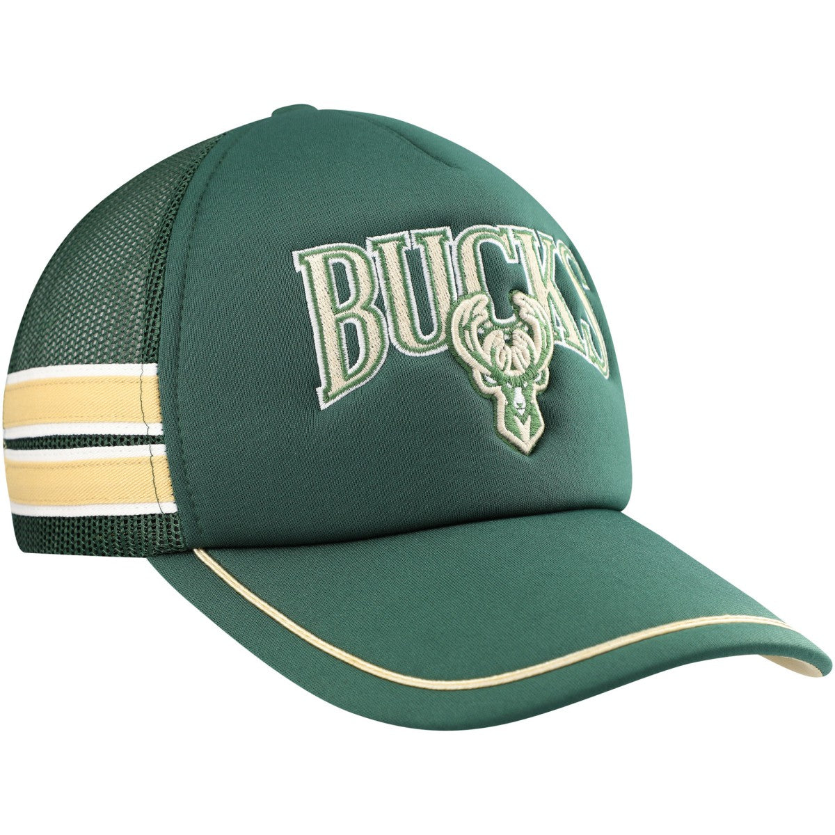 Milwaukee Bucks '47 Sidebrand Stripes Trucker Adjustable Hat Hunter Green