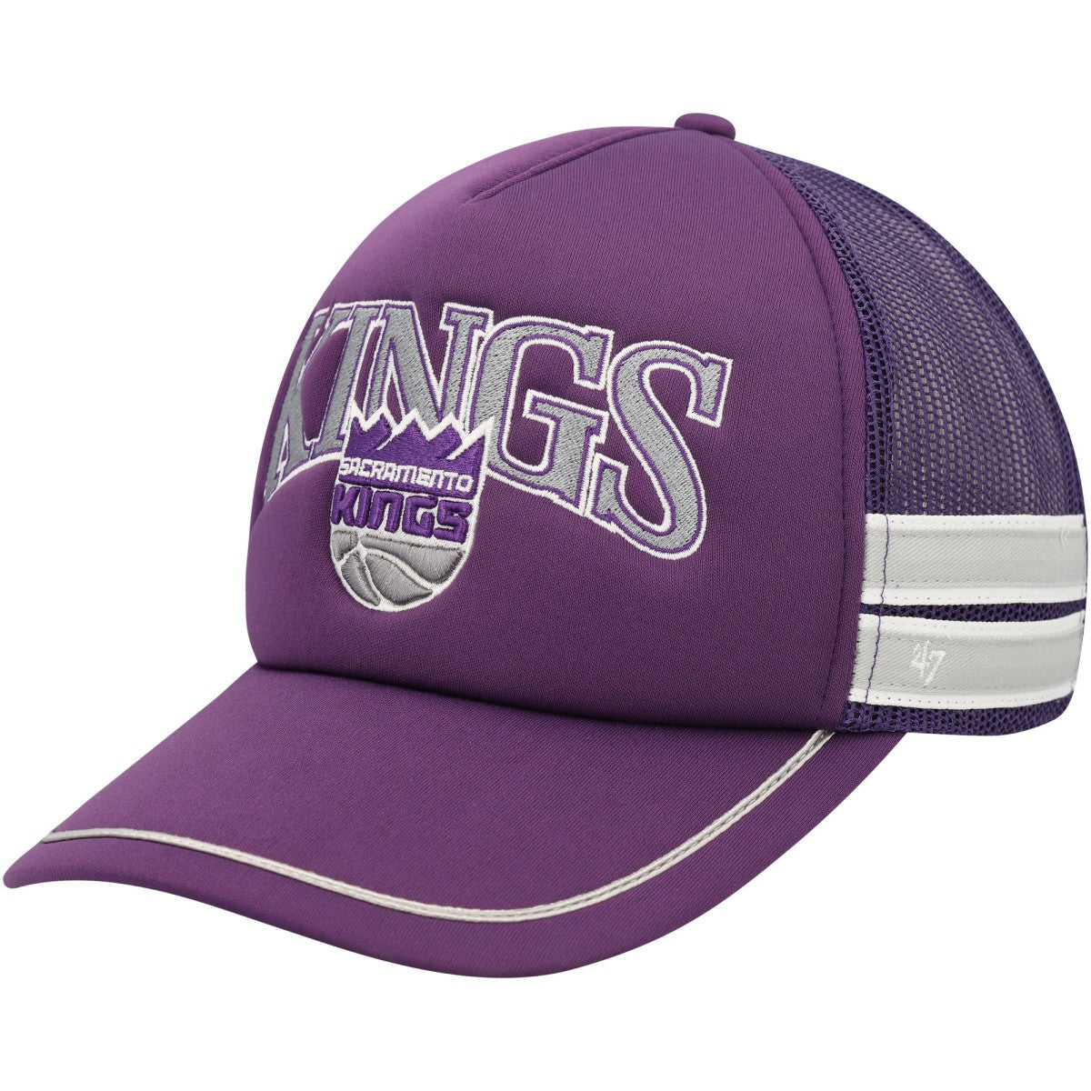 Sacramento Kings '47 Sidebrand Stripes Trucker Adjustable Hat Purple