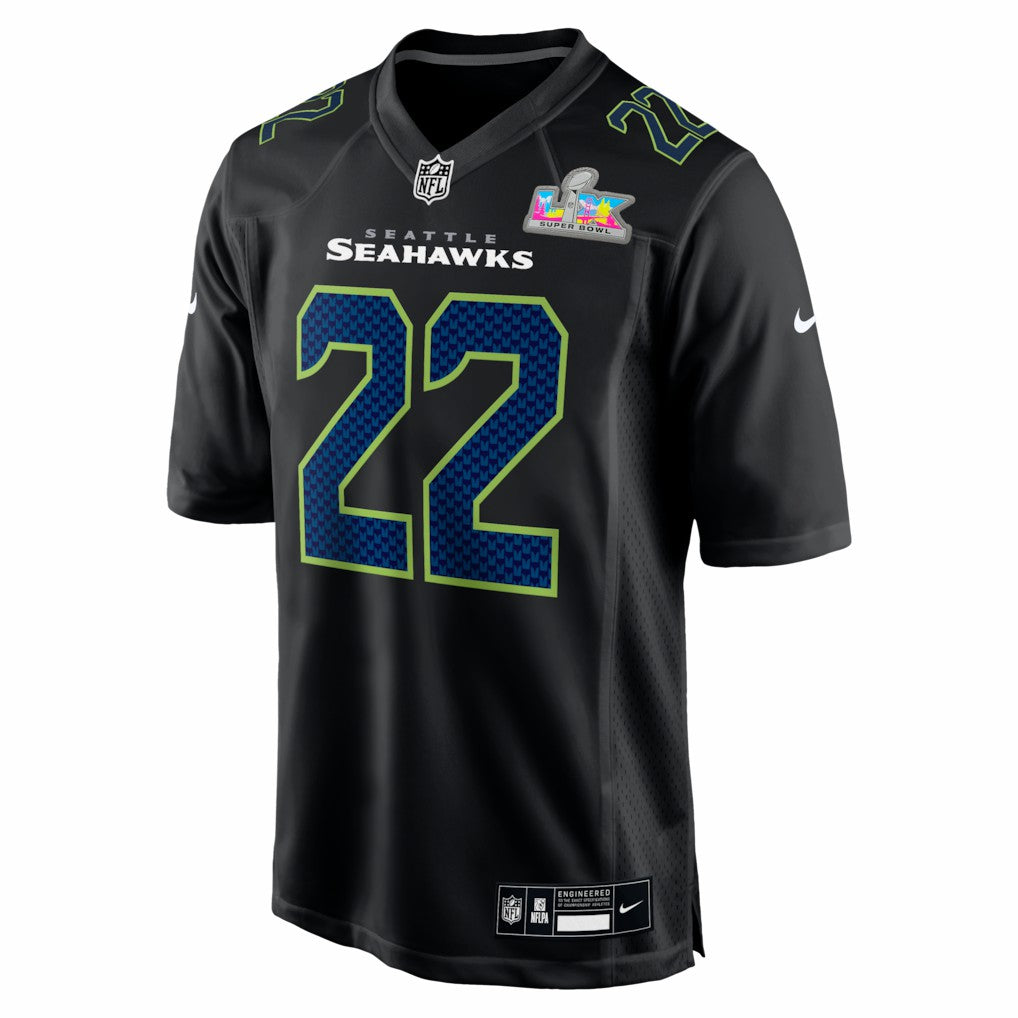 Rashid Shaheed Seattle Seahawks Super Bowl LX Patch Carbon Fashion Game Jersey Black