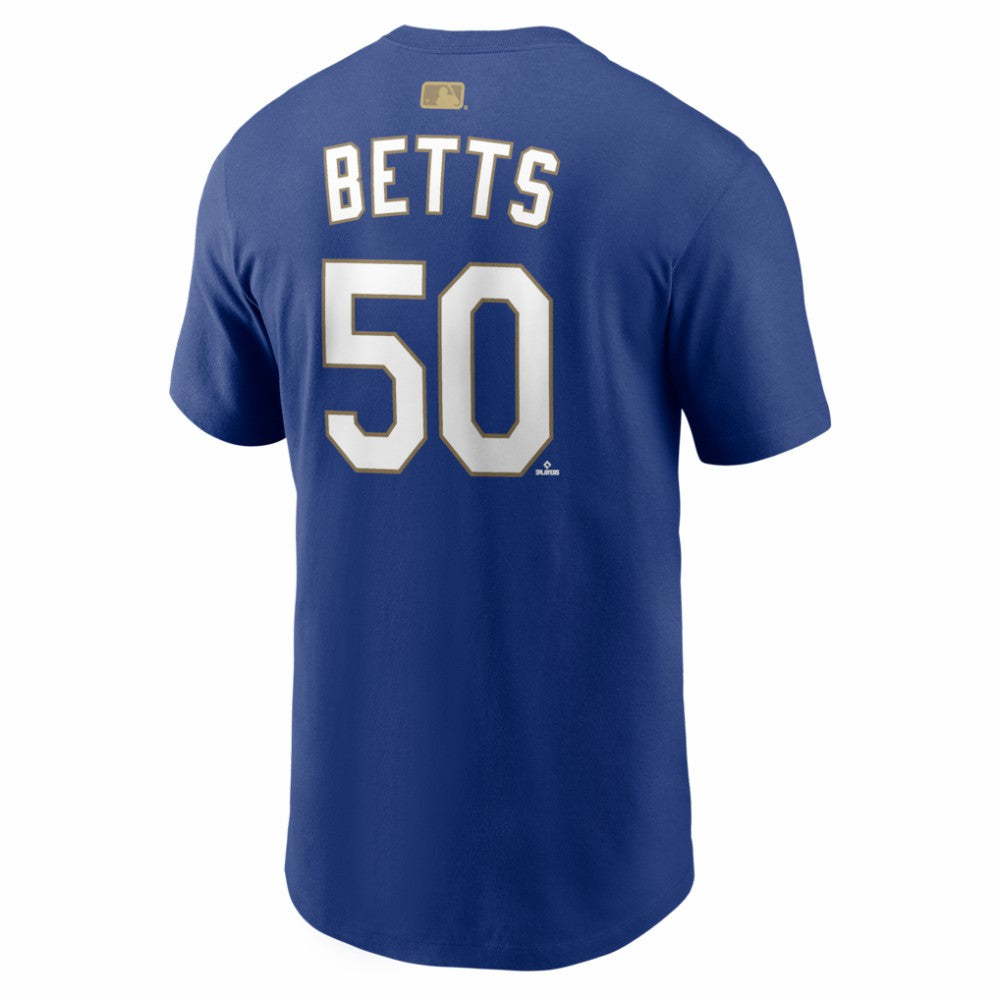 Mookie Betts Los Angeles Dodgers Nike 2026 Gold Collection Name & Number T-Shirt - Royal T-shirts