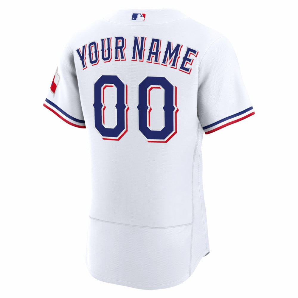 Texas Rangers Nike Home Authentic Custom Jersey - White Jerseys