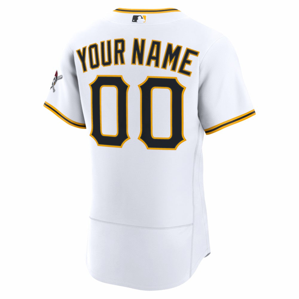Pittsburgh Pirates Nike Home Authentic Custom Jersey - White Jerseys