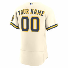Milwaukee Brewers Nike Home Authentic Custom Jersey - Cream Jerseys