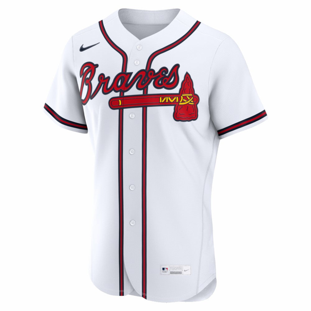 Atlanta Braves Nike Home Authentic Custom Jersey - White Jerseys