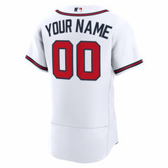 Atlanta Braves Nike Home Authentic Custom Jersey - White Jerseys