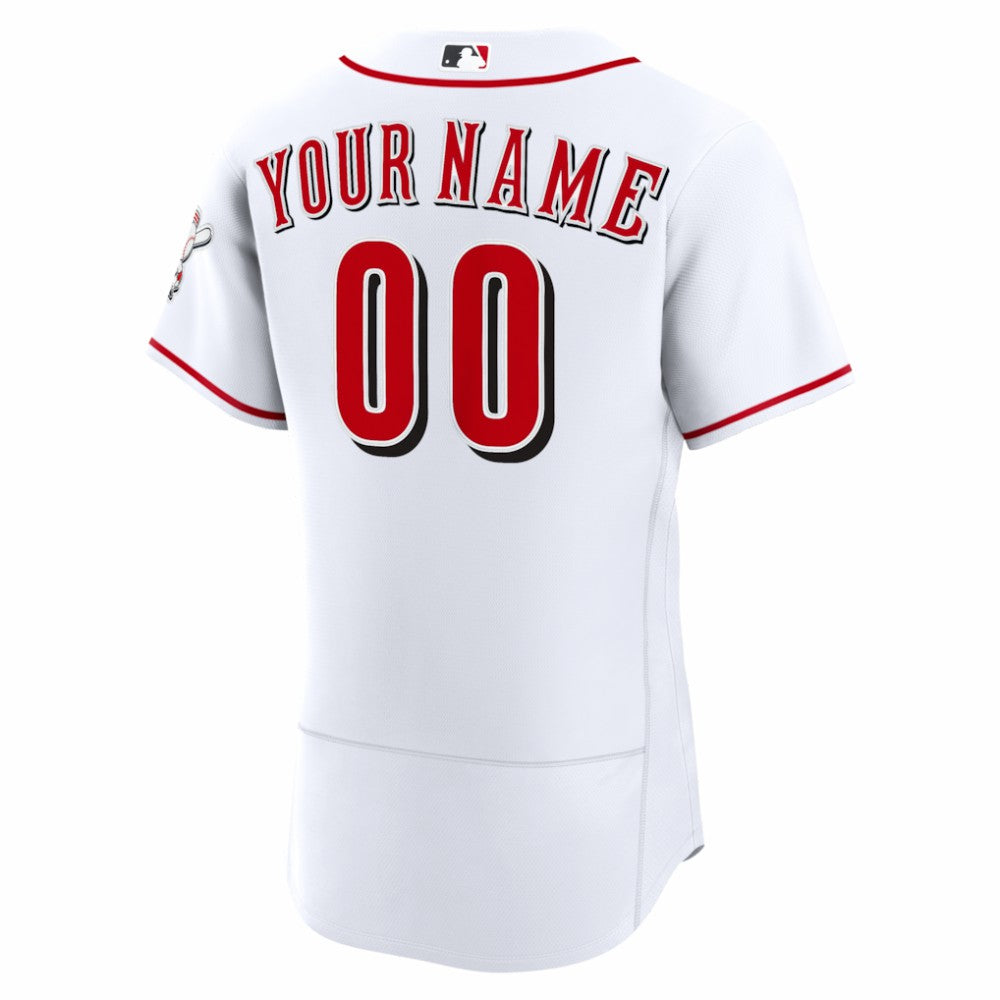 Cincinnati Reds Nike Home Authentic Custom Jersey - White Jerseys