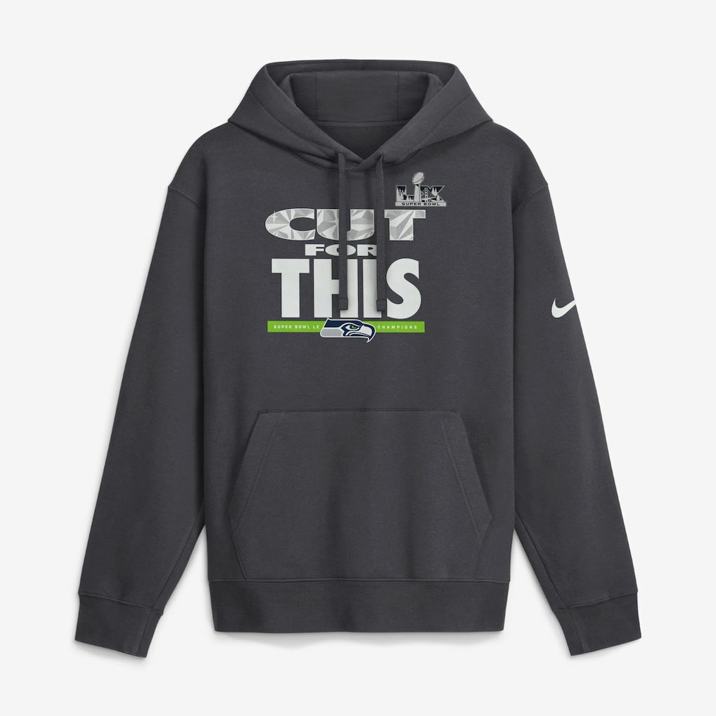 Seattle Seahawks Super Bowl LX Champions Pickoff Move Parade Club Fleece Hoodie Anthracite