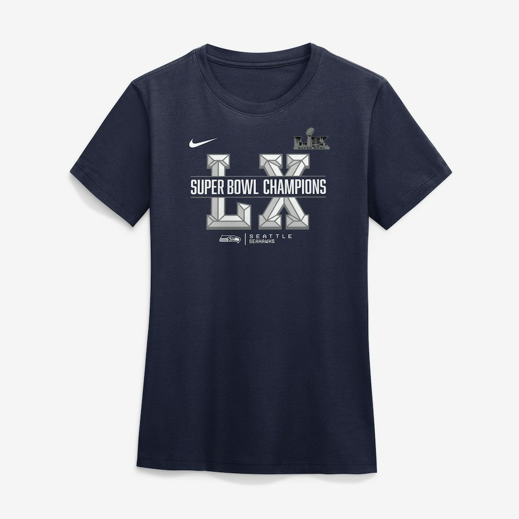 Seattle Seahawks Women's Super Bowl LX Champions Sacrifice T-Shirt College Navy