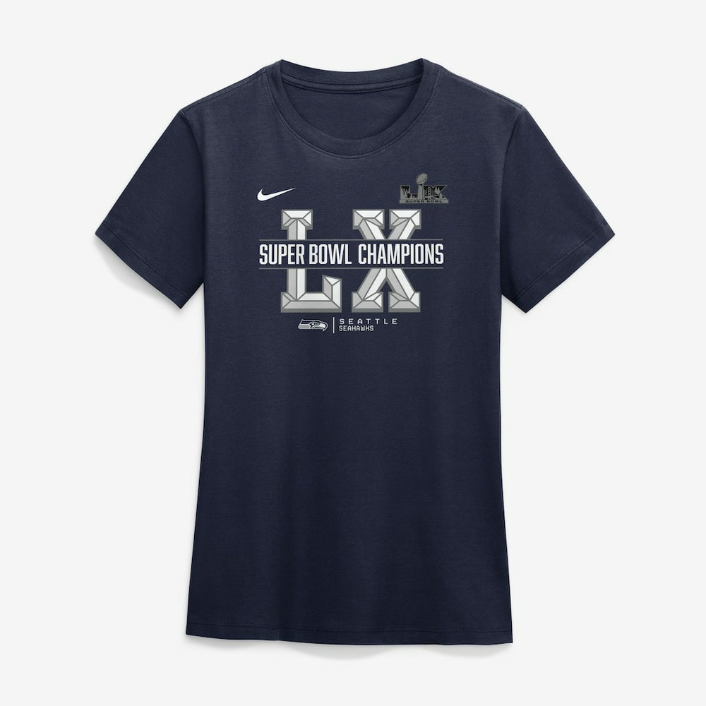 Seattle Seahawks Women's Super Bowl LX Champions Sacrifice T-Shirt College Navy