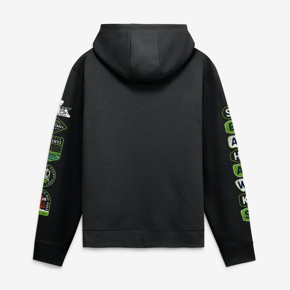 Seattle Seahawks Super Bowl LX Champions Banner Year Hoodie Black