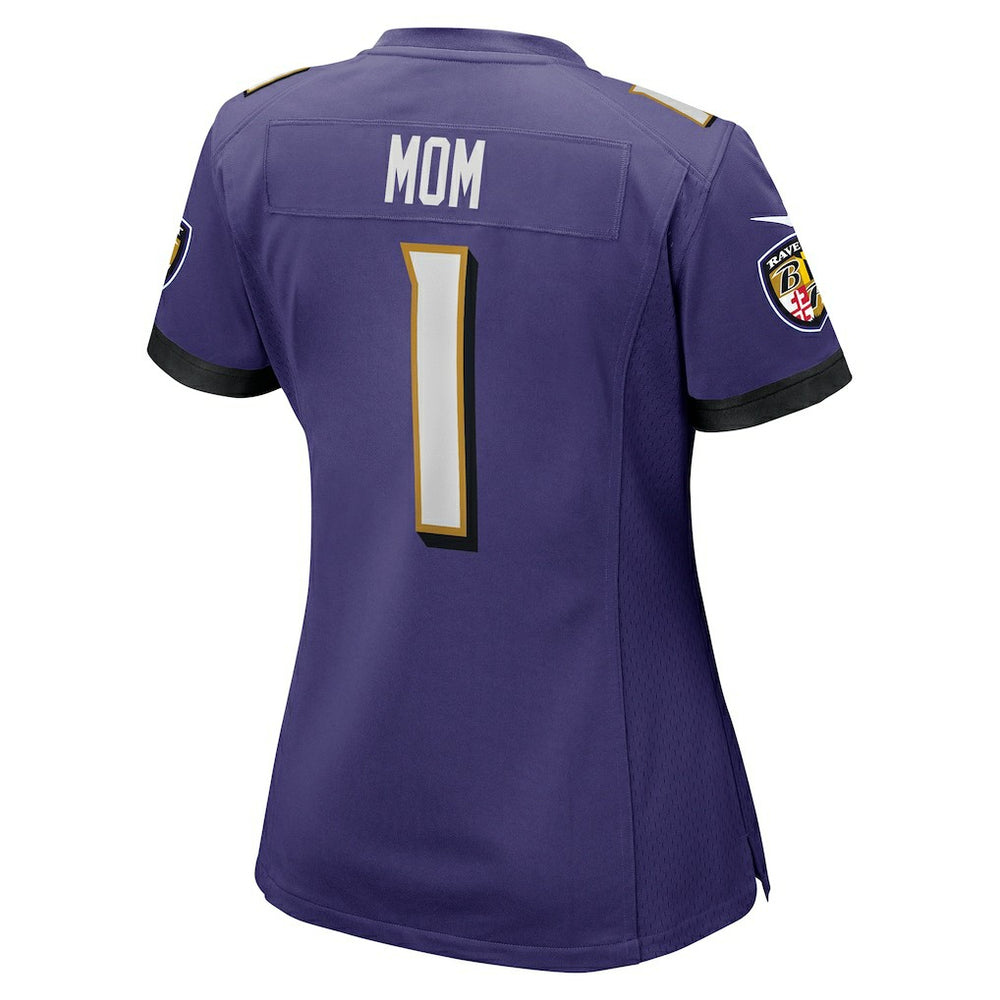 Number 1 Mom Baltimore Ravens Women's Game Jersey Purple