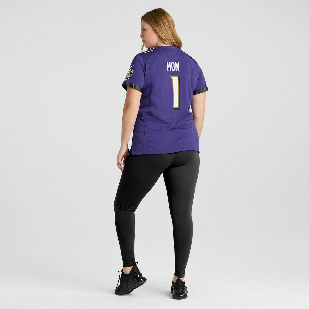 Number 1 Mom Baltimore Ravens Women's Game Jersey Purple