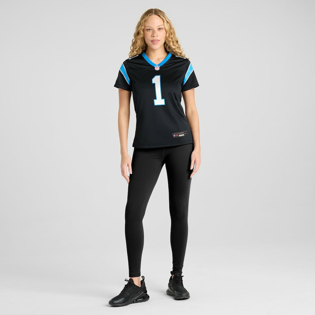 Number 1 Mom Carolina Panthers Women's Game Jersey Black