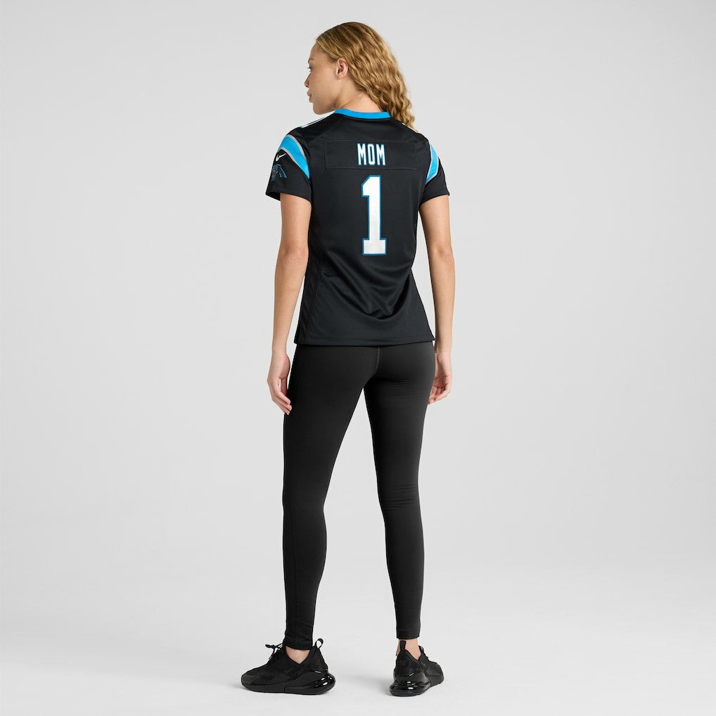 Number 1 Mom Carolina Panthers Women's Game Jersey Black