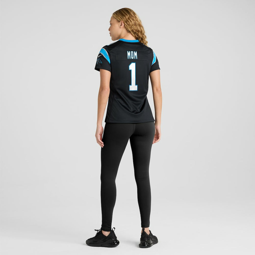 Number 1 Mom Carolina Panthers Women's Game Jersey Black